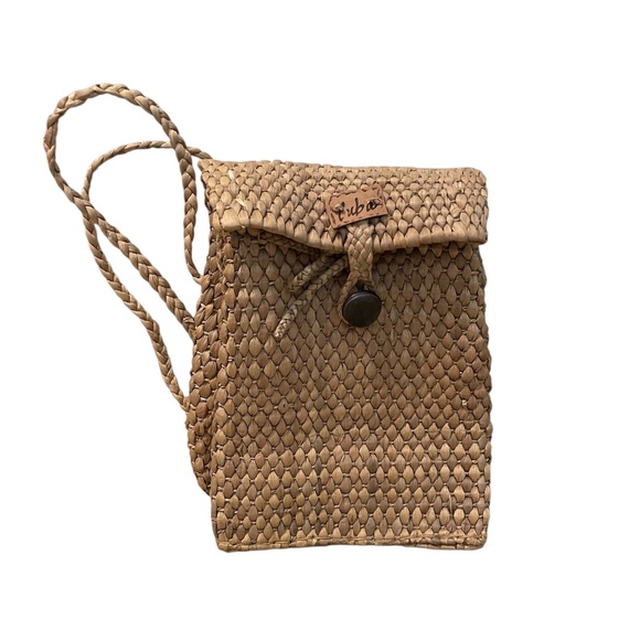 New Handmade Sea Grass Tropical Backpack Purse Tan, - Picture 2 of 7